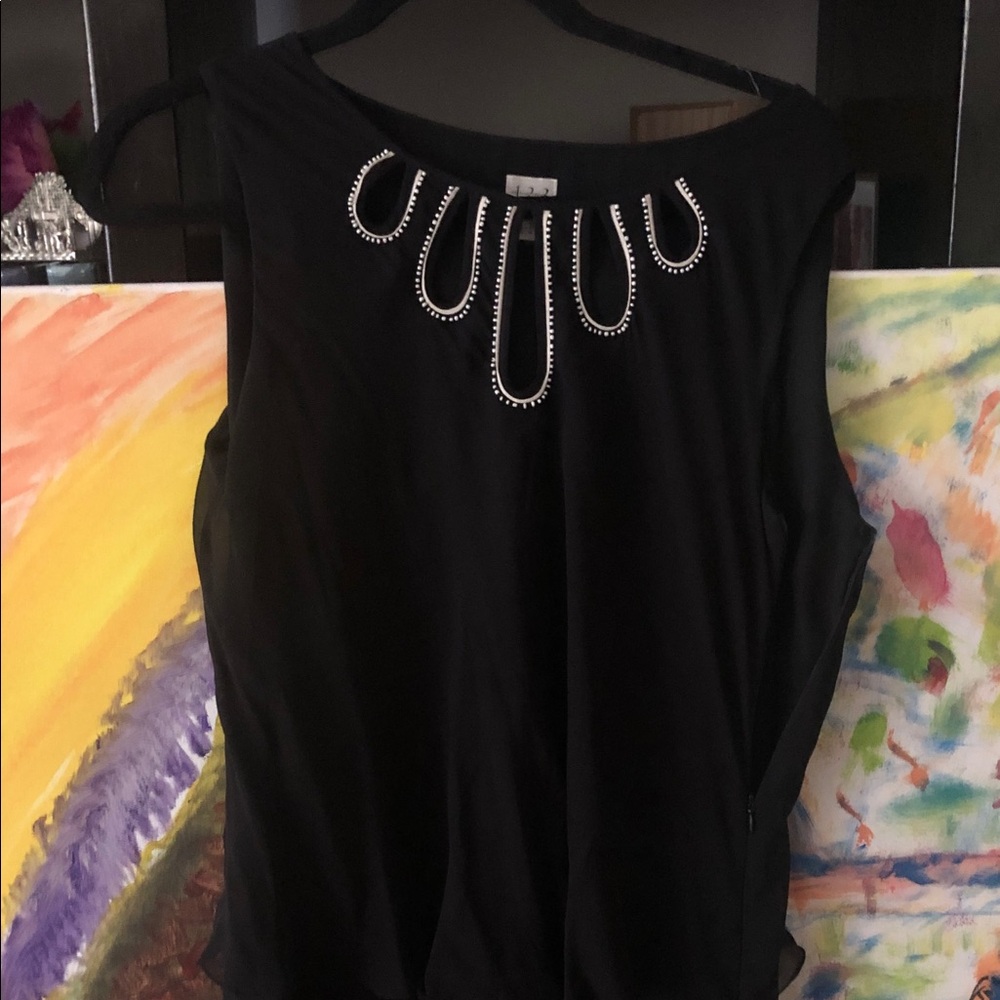 Frenchi Black Embellished Midi Dress